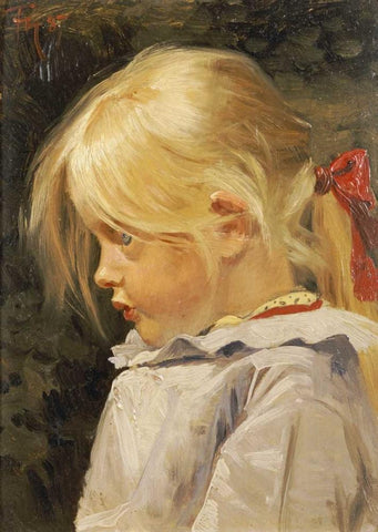 Portrait of Ingeborg Treschow White Modern Wood Framed Art Print with Double Matting by Henningsen, Frants