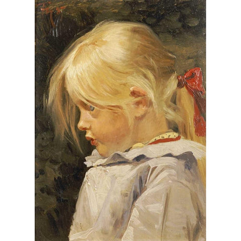 Portrait of Ingeborg Treschow Gold Ornate Wood Framed Art Print with Double Matting by Henningsen, Frants