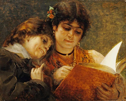 A Fairy Tale White Modern Wood Framed Art Print with Double Matting by Herbo, Leon