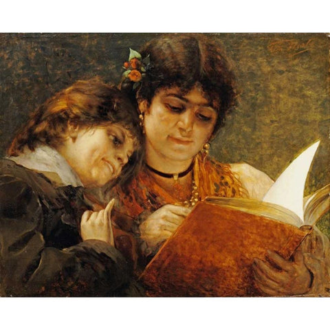 A Fairy Tale Gold Ornate Wood Framed Art Print with Double Matting by Herbo, Leon