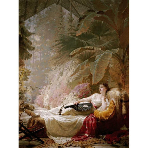 Portrait of Adelaide Maria Guinness Black Modern Wood Framed Art Print by Hicks, George, Elgar