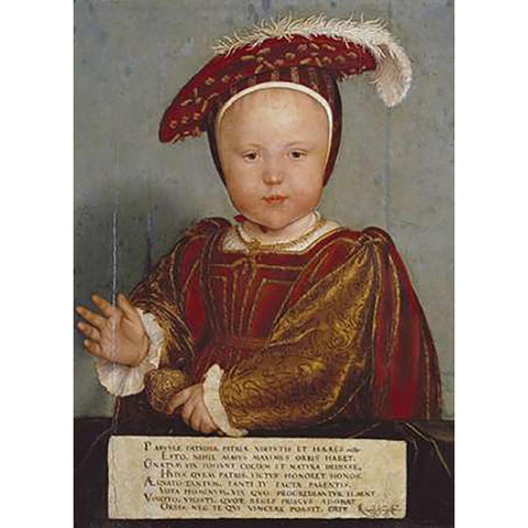 Portrait of Edward, Prince of Wales Black Modern Wood Framed Art Print with Double Matting by Holbein, Hans