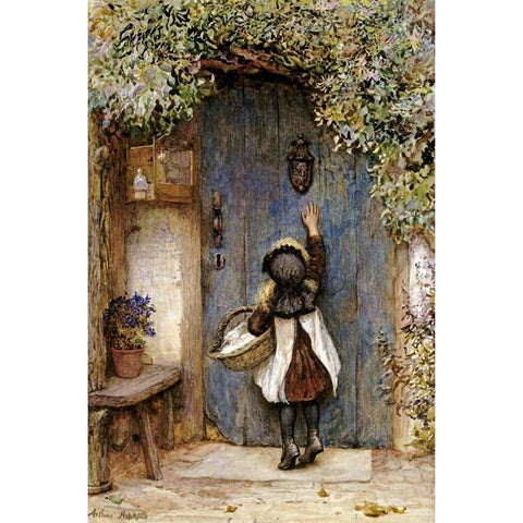 The Visitor Black Modern Wood Framed Art Print with Double Matting by Hopkins, Arthur