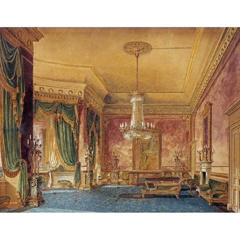 A Regency Interior Black Modern Wood Framed Art Print by Hughes, Robert