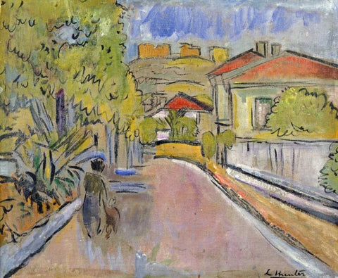 Alpes Maratimes White Modern Wood Framed Art Print with Double Matting by Hunter, George Leslie