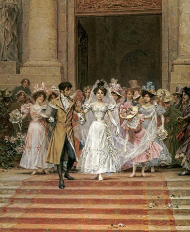 After The Wedding White Modern Wood Framed Art Print with Double Matting by Kaemmerer, Frederik Hendrik
