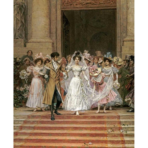 After The Wedding Black Modern Wood Framed Art Print by Kaemmerer, Frederik Hendrik