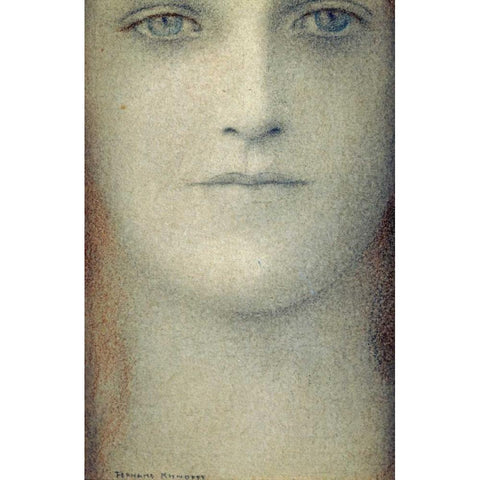 Study of a Woman Black Modern Wood Framed Art Print with Double Matting by Khnopff, Fernand