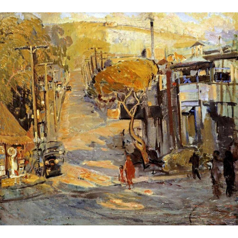 Park Avenue, Old Laguna Black Modern Wood Framed Art Print by Kleitsch, Joseph