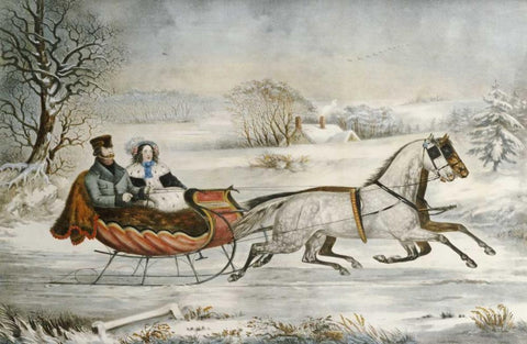The Road, Winter Black Ornate Wood Framed Art Print with Double Matting by Knirsch, O.