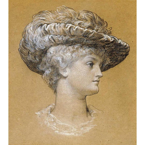 Portrait of Dorothy Dene White Modern Wood Framed Art Print by Leighton, Lord Frederick