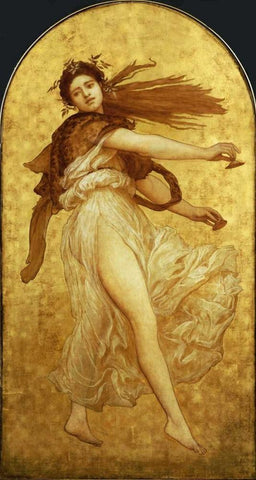 The Dance of The Cymbalists White Modern Wood Framed Art Print with Double Matting by Leighton, Lord Frederick