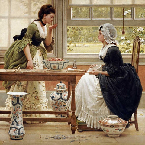 Pot-Pourri Gold Ornate Wood Framed Art Print with Double Matting by Leslie, George Dunlop