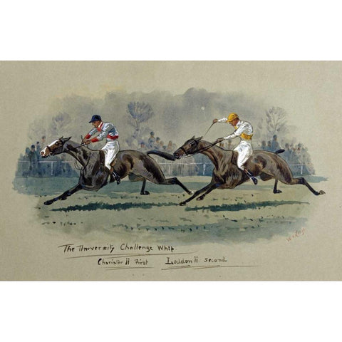 The University Challenge Whip, Feb 1909 Black Modern Wood Framed Art Print with Double Matting by Longe, W.G.