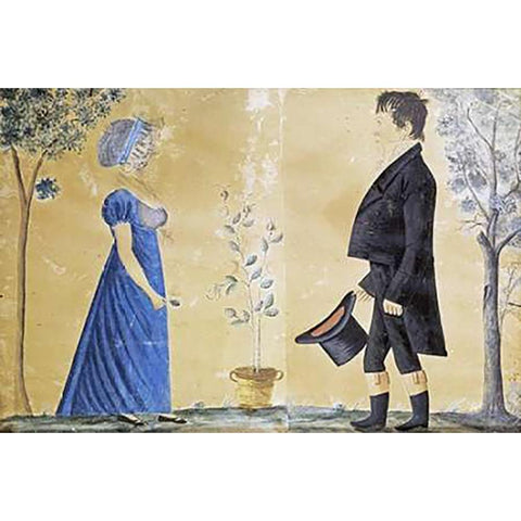 Portrait of Johann and Susannah Beard White Modern Wood Framed Art Print by Maentel, Jacob