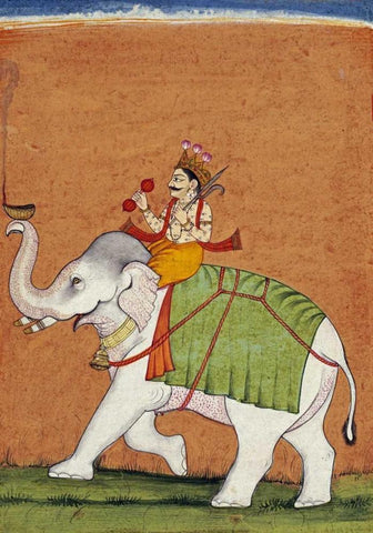 Dipak Raga White Modern Wood Framed Art Print with Double Matting by Mankot