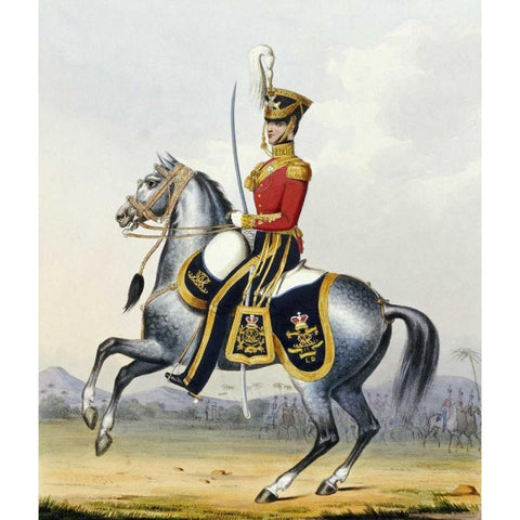 4th - The Queens Own Light Dragoons White Modern Wood Framed Art Print by Mansion, L.