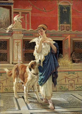 The Rivals Black Ornate Wood Framed Art Print with Double Matting by Mariani, Cesare