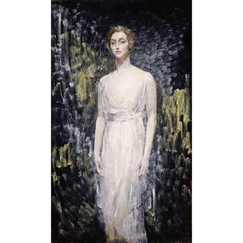 Portrait of a Lady White Modern Wood Framed Art Print by McEvoy, Ambrose