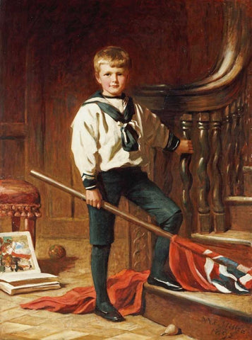 The Young Patriot Black Ornate Wood Framed Art Print with Double Matting by Miller, William Edwards