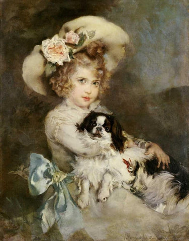 Best of Friends Black Ornate Wood Framed Art Print with Double Matting by Moore, Harry Humphrey