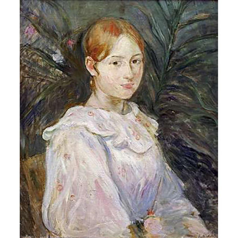 Alice Gamby En Buste Gold Ornate Wood Framed Art Print with Double Matting by Morisot, Berthe