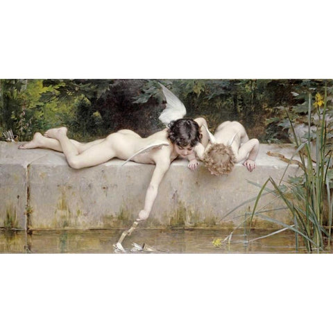 The Rescue Black Modern Wood Framed Art Print with Double Matting by Munier, Emile