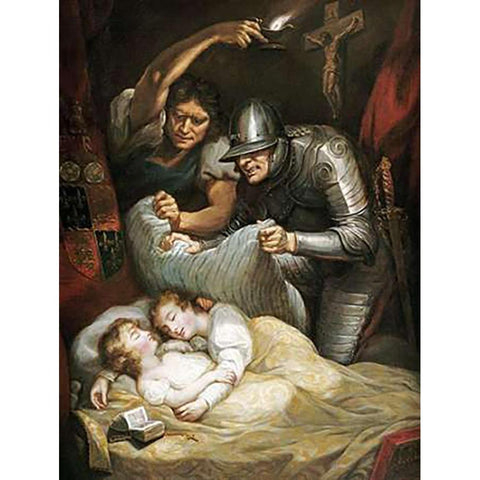 The Princes In The Tower Gold Ornate Wood Framed Art Print with Double Matting by Northcote, James