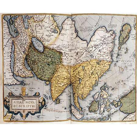 Asiae Nova Descriptio White Modern Wood Framed Art Print by Ortelius, Abraham