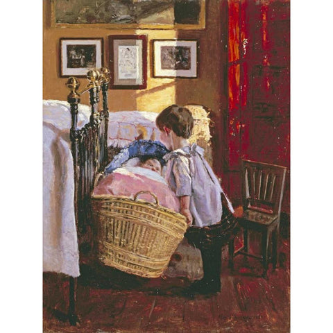 A Watchful Eye Black Modern Wood Framed Art Print with Double Matting by Pedersen, Viggo