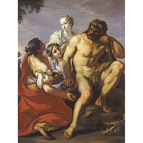 Hercules In The Garden of The Hesperides Black Modern Wood Framed Art Print with Double Matting by Pellegrini, Gianantonio