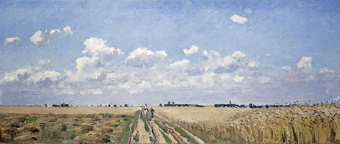 Summer Black Ornate Wood Framed Art Print with Double Matting by Pissarro, Camille