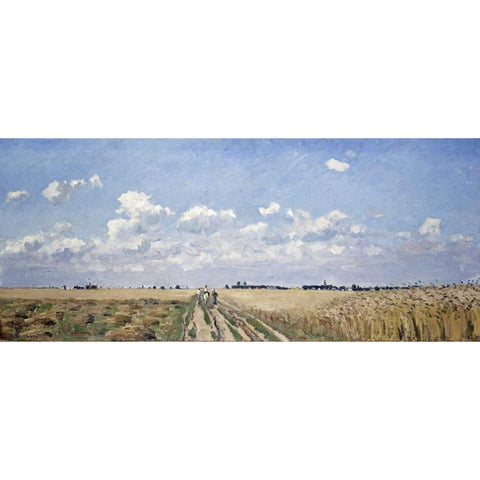 Summer Black Modern Wood Framed Art Print by Pissarro, Camille