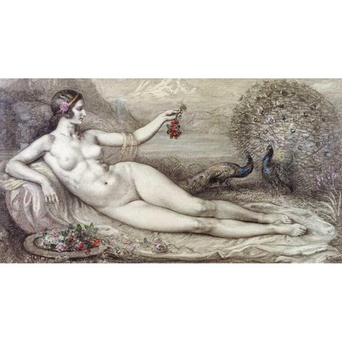 Juno Gold Ornate Wood Framed Art Print with Double Matting by Point, Armand