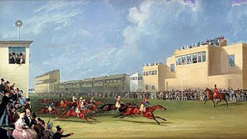 The Ascot Gold Cup, 1834 Black Ornate Wood Framed Art Print with Double Matting by Pollard, James