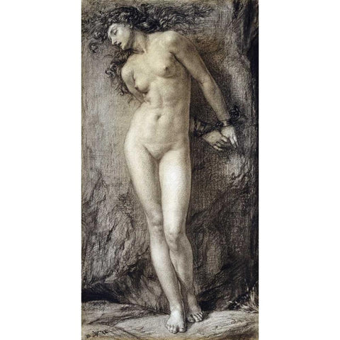 Andromeda White Modern Wood Framed Art Print by Poynter, Sir Edward John