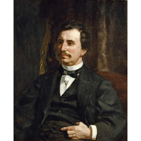 Portrait du Colonel Barton Howard Jenks Black Modern Wood Framed Art Print by Renoir, Pierre-Auguste