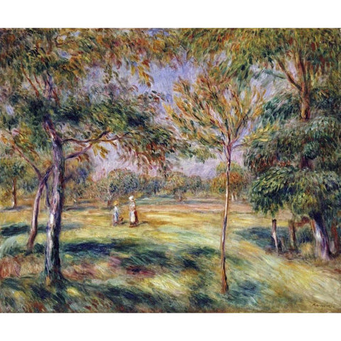 The Glade White Modern Wood Framed Art Print by Renoir, Pierre-Auguste