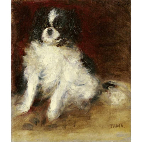 Tama Black Modern Wood Framed Art Print by Renoir, Pierre-Auguste