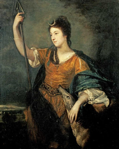 Portrait of Lady Anne Dawson Black Ornate Wood Framed Art Print with Double Matting by Reynolds, Sir Joshua