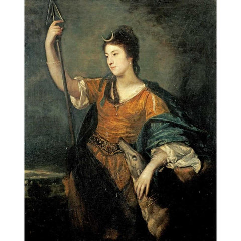 Portrait of Lady Anne Dawson Black Modern Wood Framed Art Print by Reynolds, Sir Joshua