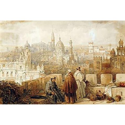 Xerex (Jerez) From The Ramparts Black Modern Wood Framed Art Print with Double Matting by Roberts, David