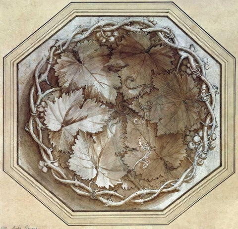 Design For a Fruit Bowl White Modern Wood Framed Art Print with Double Matting by Romano, Giulio