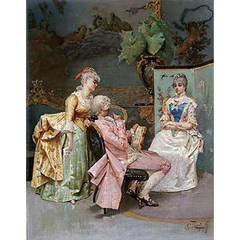 The Sitting Black Modern Wood Framed Art Print with Double Matting by Rosati, Giulio