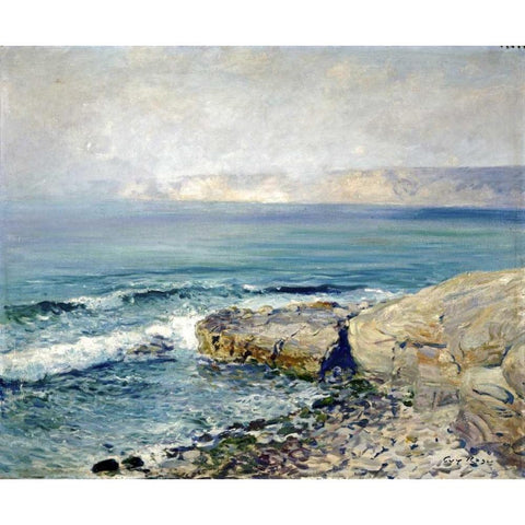 Incoming Fog, La Jolla White Modern Wood Framed Art Print by Rose, Guy