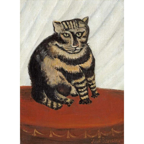 The Tabby White Modern Wood Framed Art Print by Rousseau, Henri