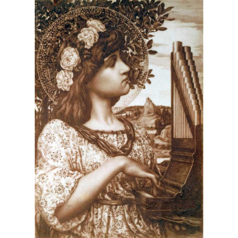 Saint Cecilia Gold Ornate Wood Framed Art Print with Double Matting by Ryland, Henry