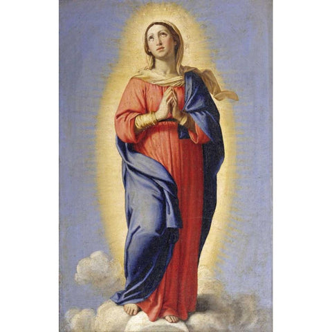 The Immaculate Conception Black Modern Wood Framed Art Print by Salvi, Giovanni Battista