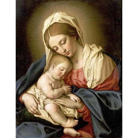 The Madonna and Child Black Modern Wood Framed Art Print by Salvi, Giovanni Battista