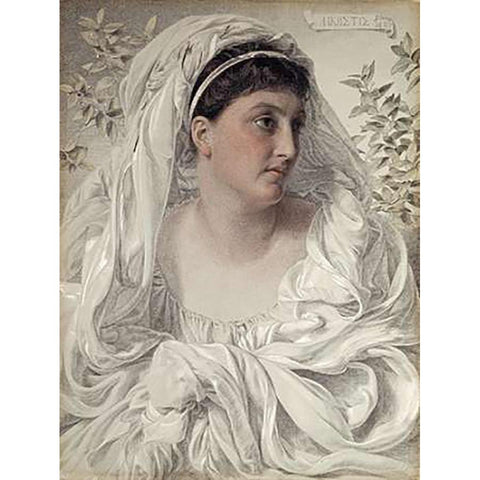 Alcestis: a Portrait of Lady Donaldson Gold Ornate Wood Framed Art Print with Double Matting by Sandys, Anthony Frederick August